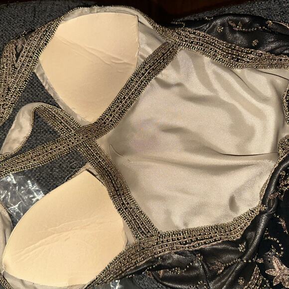 Vintage cache beaded down y2k prom dress sz 4 - Picture 6 of 10